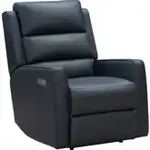 Kaleb Big & Tall Power Recliner with Power Headrest & Power Lumbar in Ocean Blue Top-Grain Leather